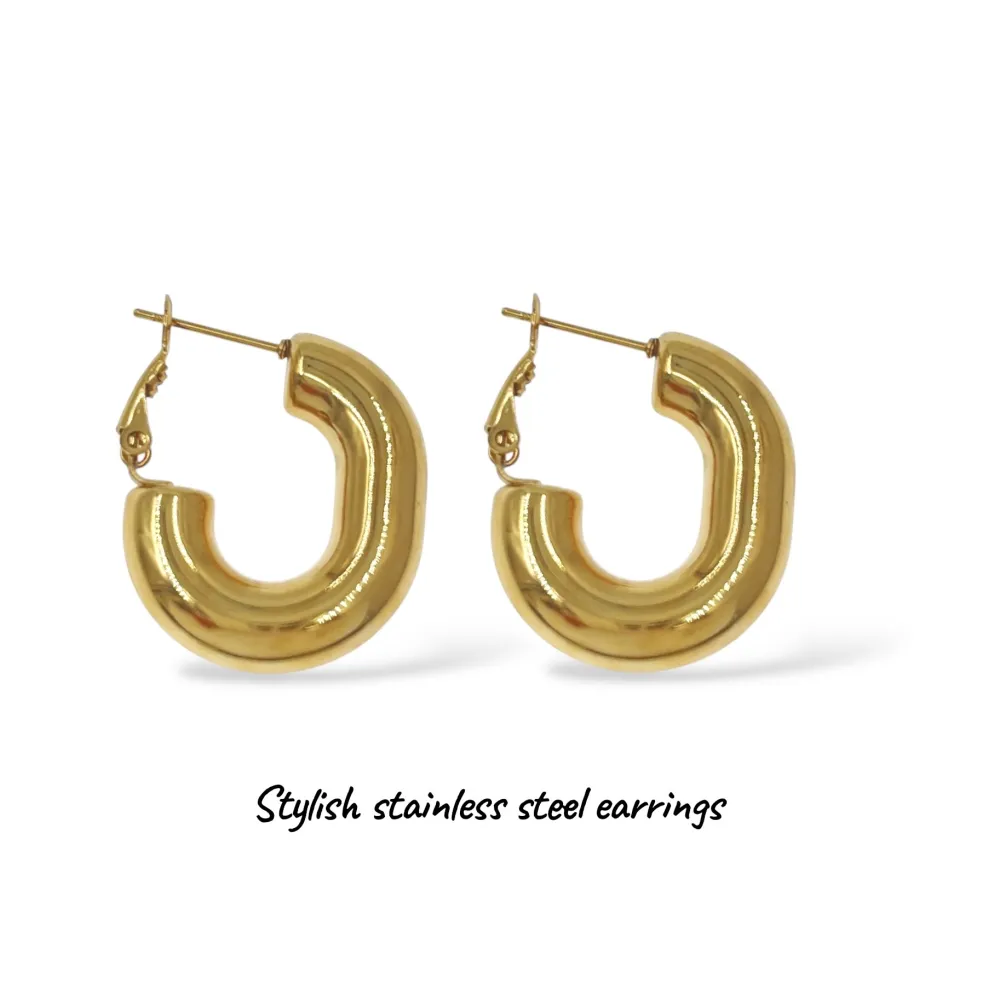 Cerchio Intrecciato -Orecchini in Acciaio - OR-103-AA6563E