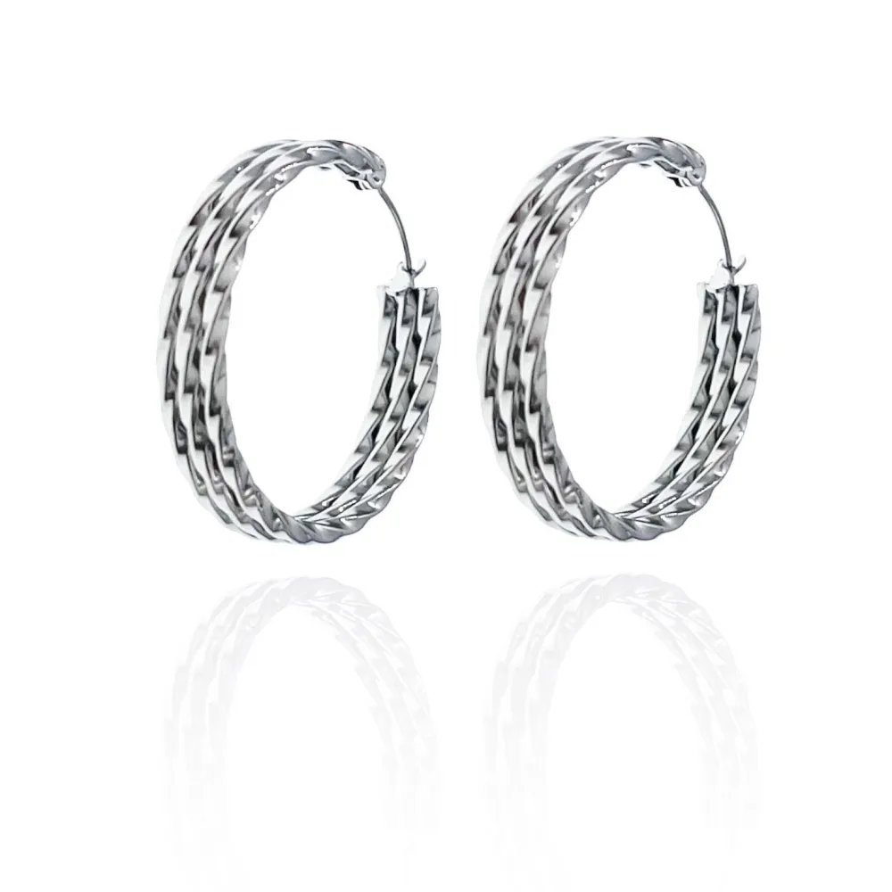 Cerchio  Ovale-Orecchini in Acciaio - OR-445-25