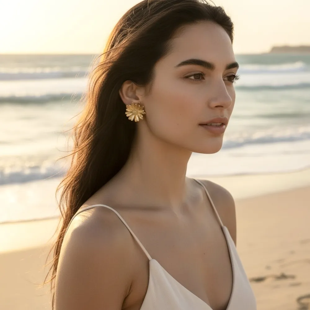 Fiore Margherita-Orecchini in Acciaio - OR-774-73