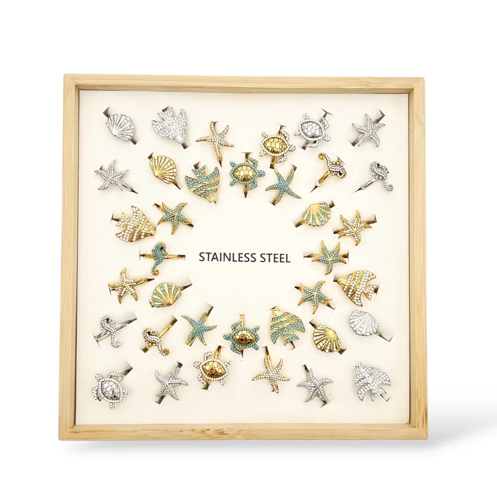 Soggetti Mare-36 pz Anelli in Acciaio - AN-795-14178-83