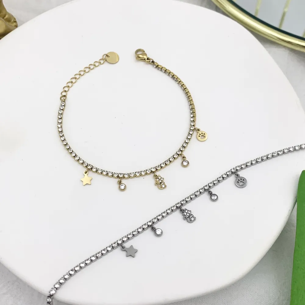 Tennis con Gatto-Bracciale in Acciaio - BAC-103-AA2537B Gatto