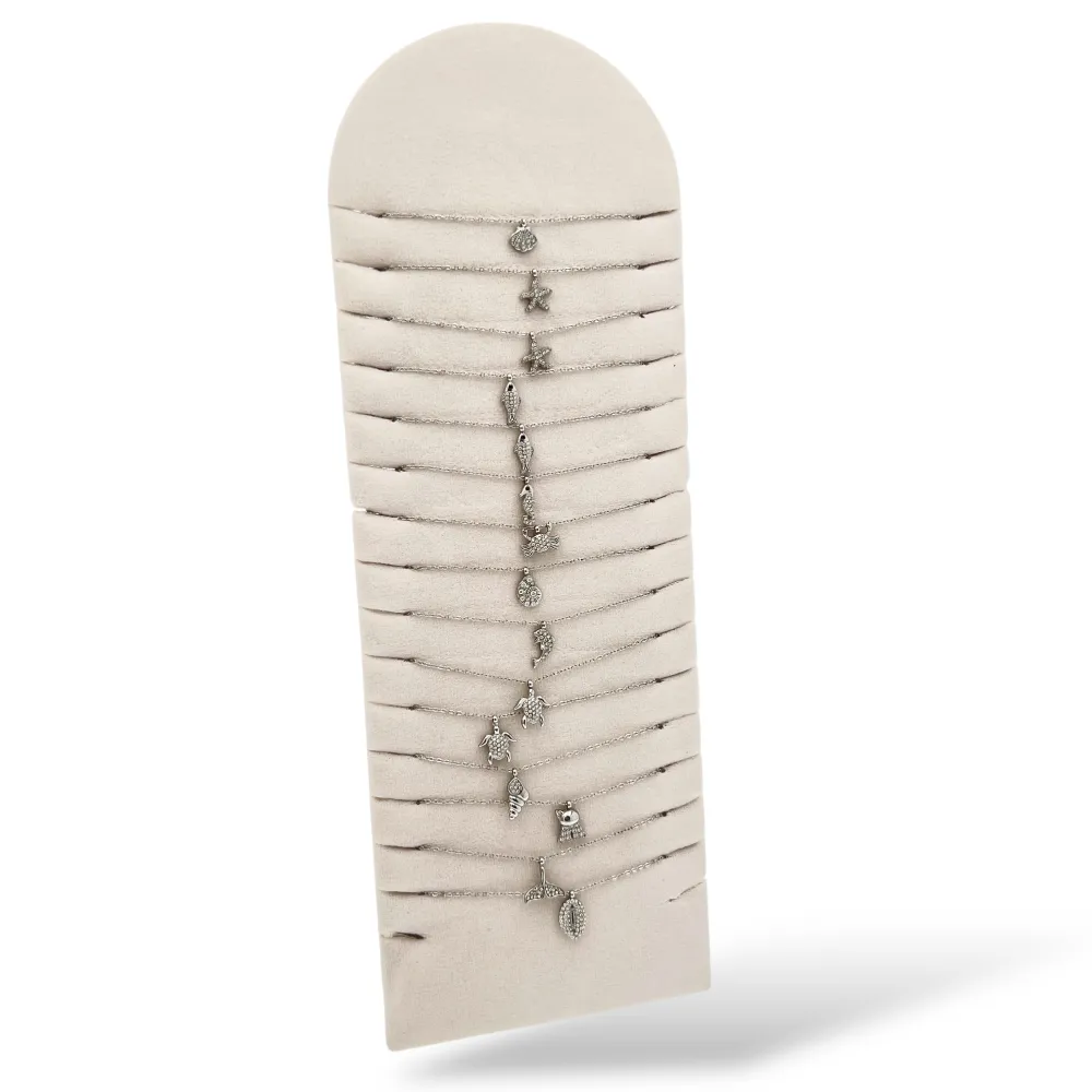 Mix Modelli Mare-15pz Collane Corte in Acciaio - CL-795-10636-647 (Argento)