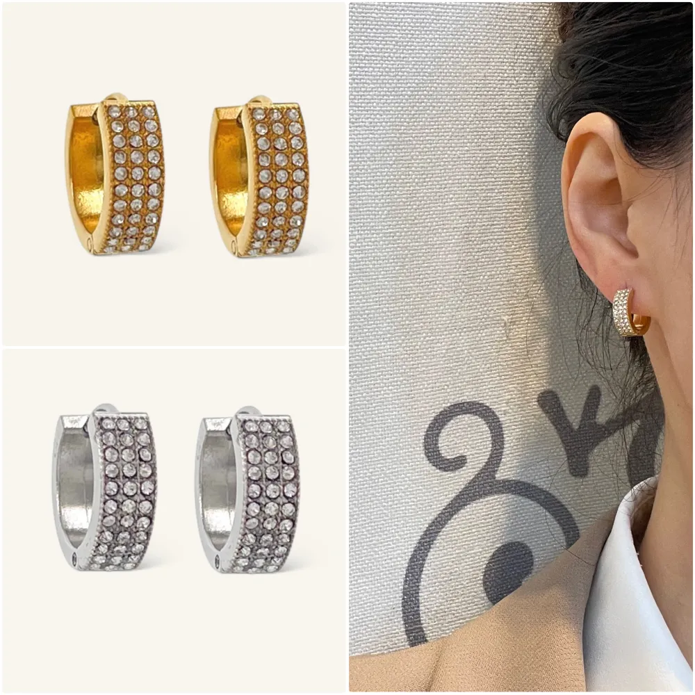 Cerchio con Strass -Orecchini in Acciaio - OR-103-AA4659E