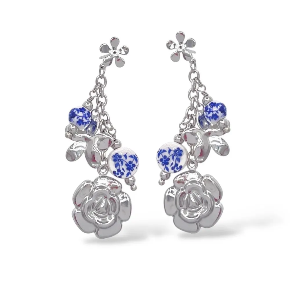 Rosa-Orecchini Moda in Acciaio - OR-794-86