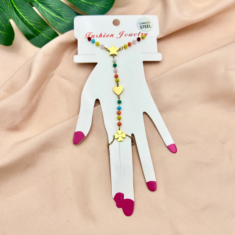 Cuore e stella con Strass-Baciamano in Acciaio - BR-413-1898