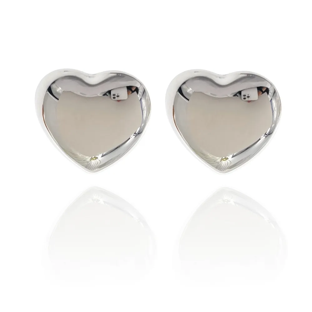 Cuore-Orecchini clip acciaio - OR-103-AA3997E (Argento)