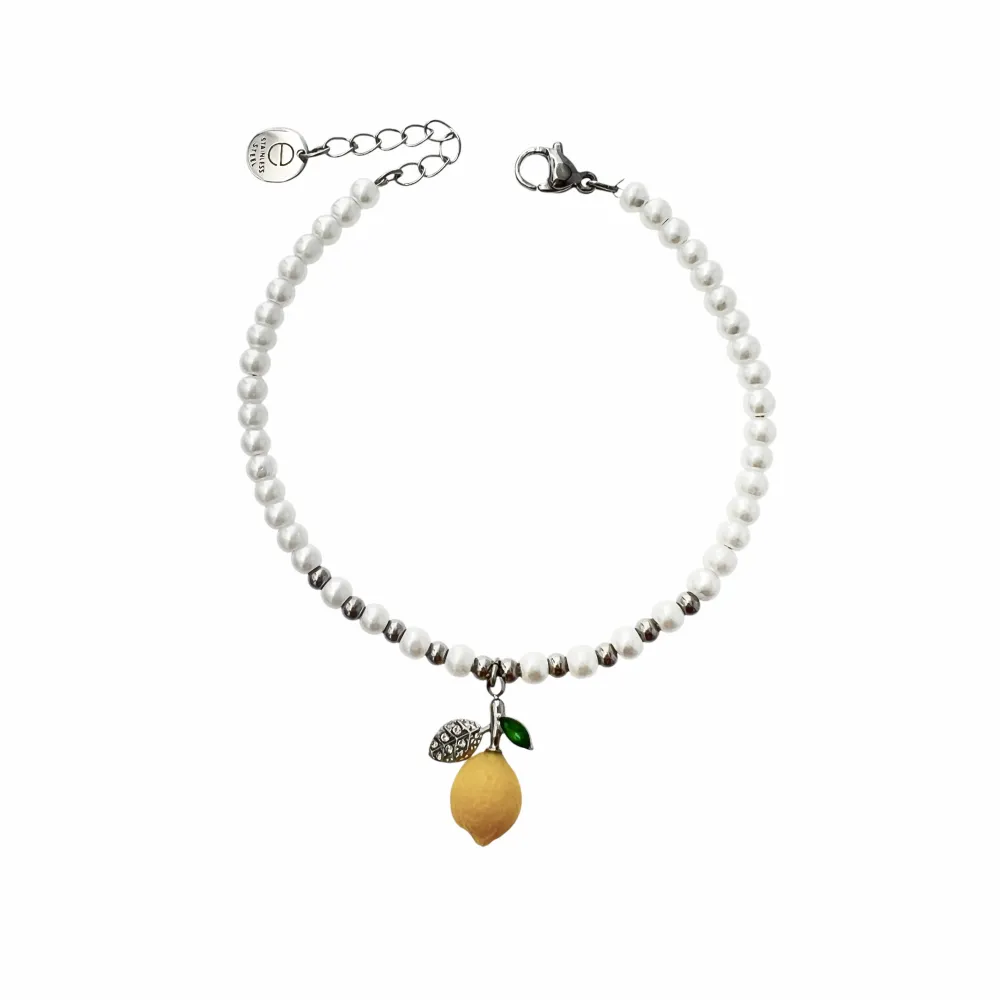 Limone perla-Bracciale in Acciaio - BR-103-AA5379B (Argento)