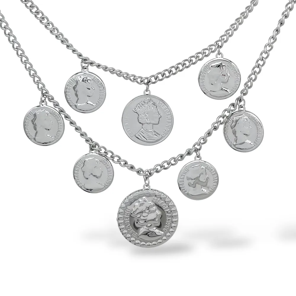 Multifili con medaglia -Collana Multifilo in Metallo - CL-103-AA6839N