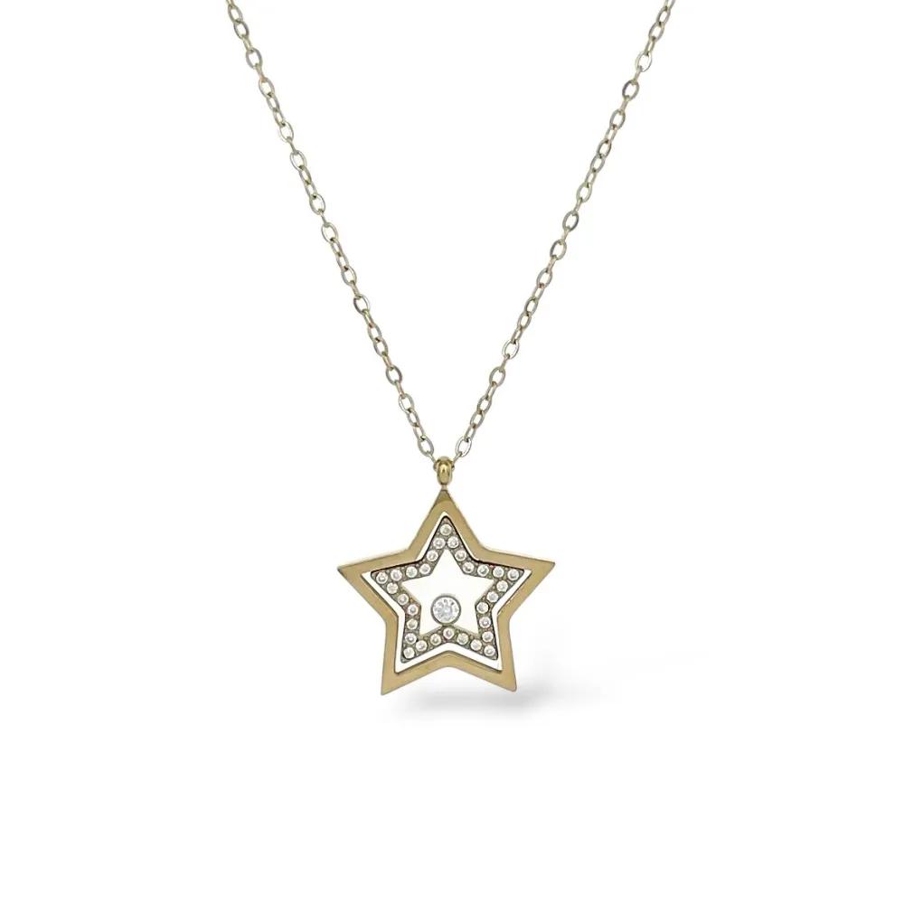 Stella-Collana Corta in Acciaio - CL-795-10590