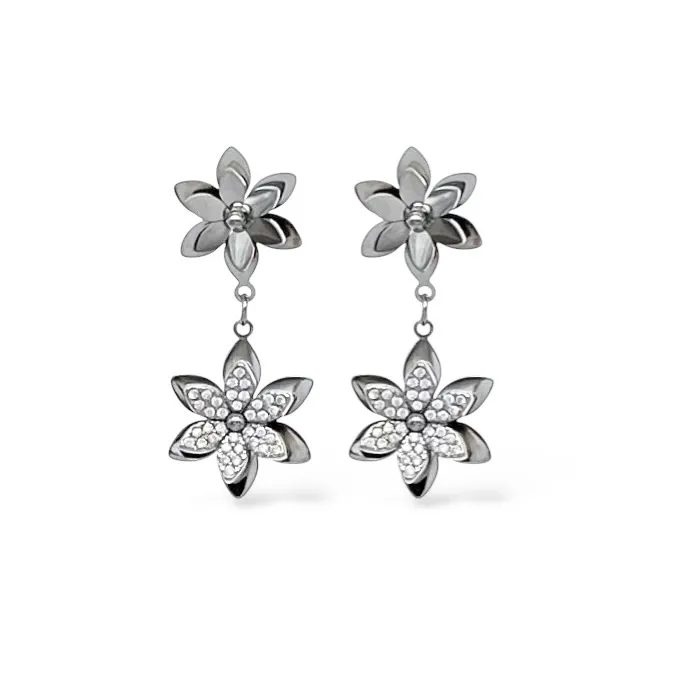 Fiore-Orecchini in Acciaio - OR-103-AA6783E (Argento)