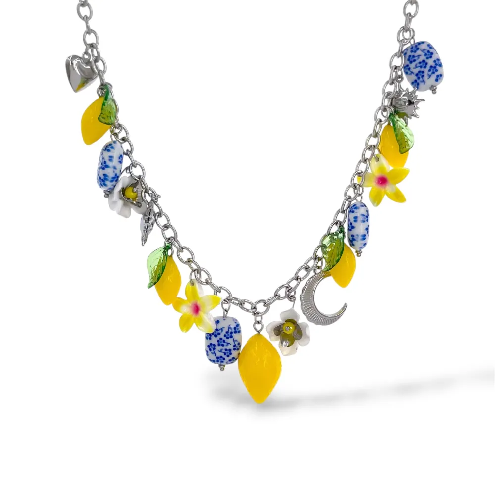 Limone ceramica-Collana corta in Acciaio - CL-732-638