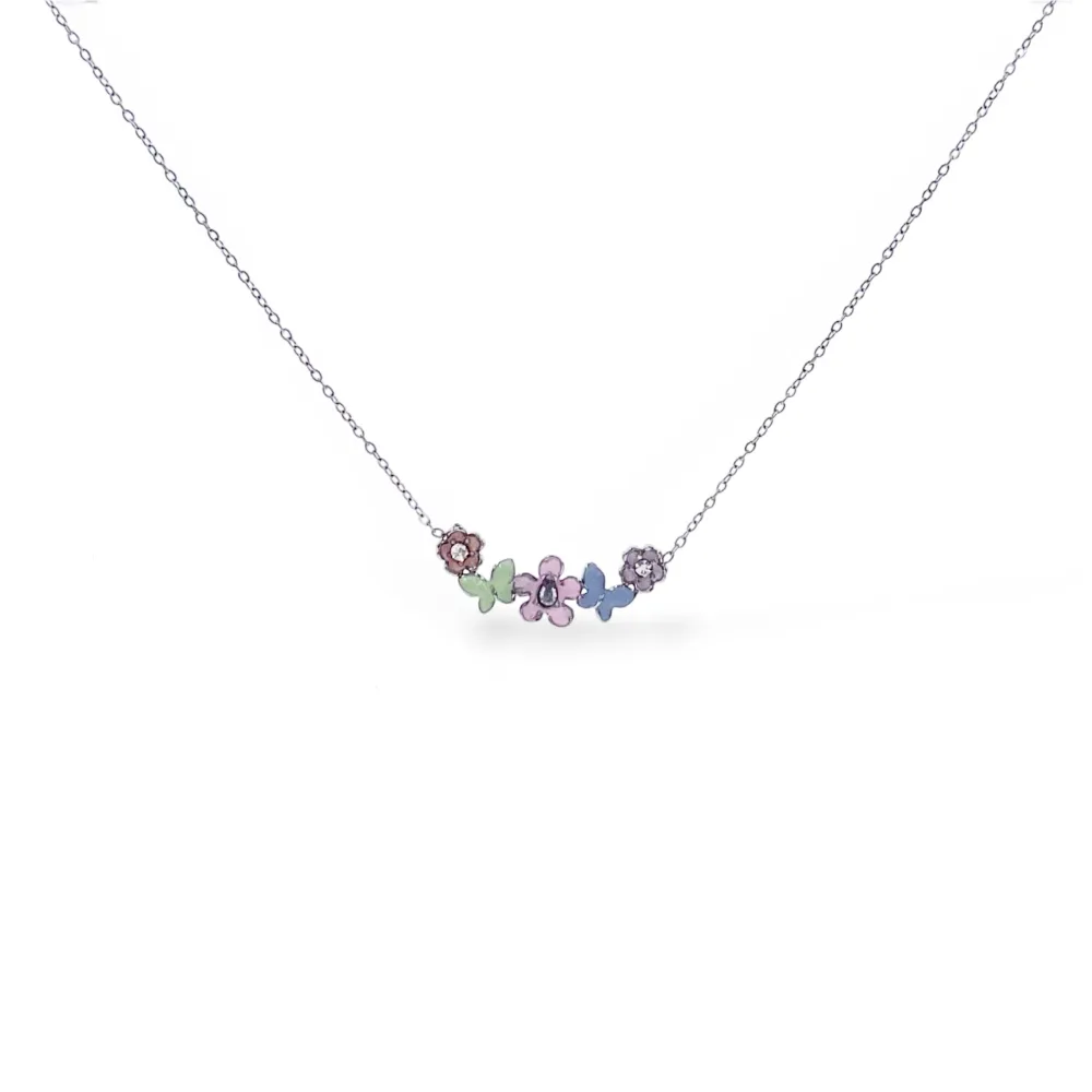 Fiori-Collana Corta in Acciaio - CL-795-10599
