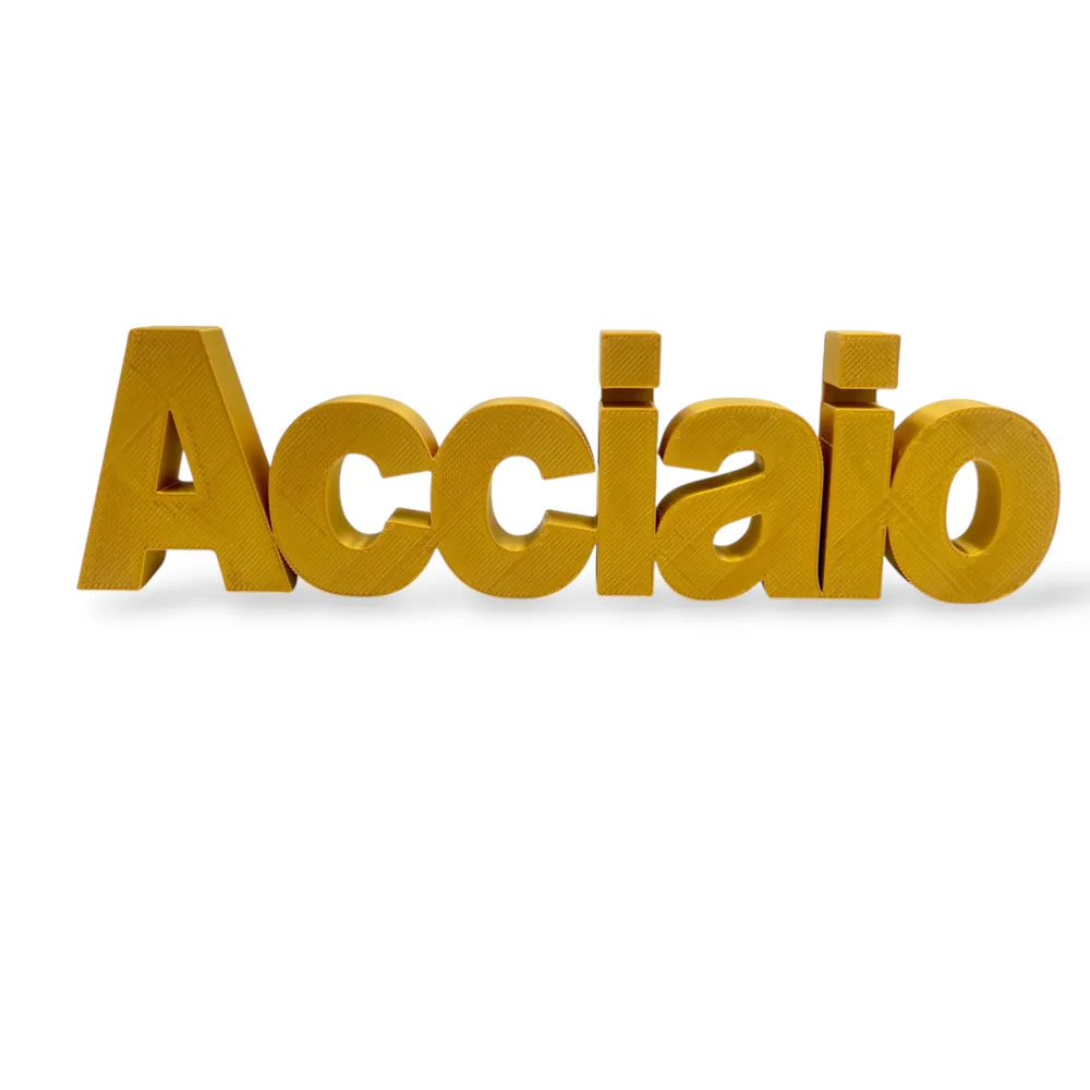 Scritta ACCIAIO (stampante 3D) - Scritta ACCIAIO