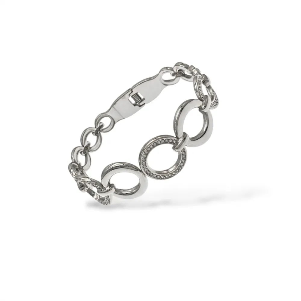 Cerchietti-Bracciale Rigido in Acciaio - BR-413-8753 (Argento)