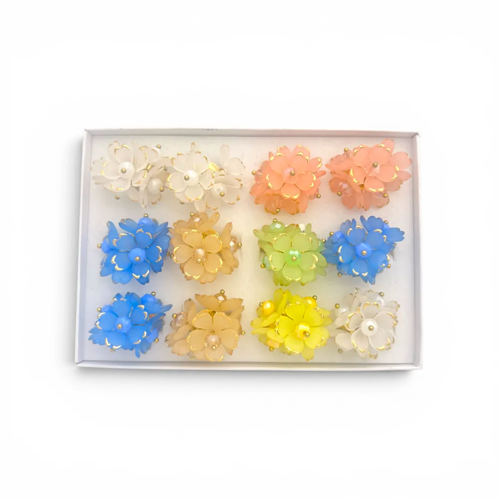 Fiori-Anello Regolabile in Acciaio 24pz (espositore incluso) - AN-732-662