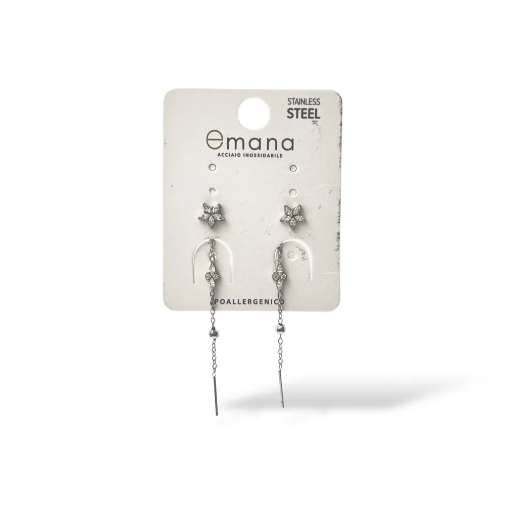 Stella-Orecchini in Acciaio - OR-103-AA5857E (Argento)