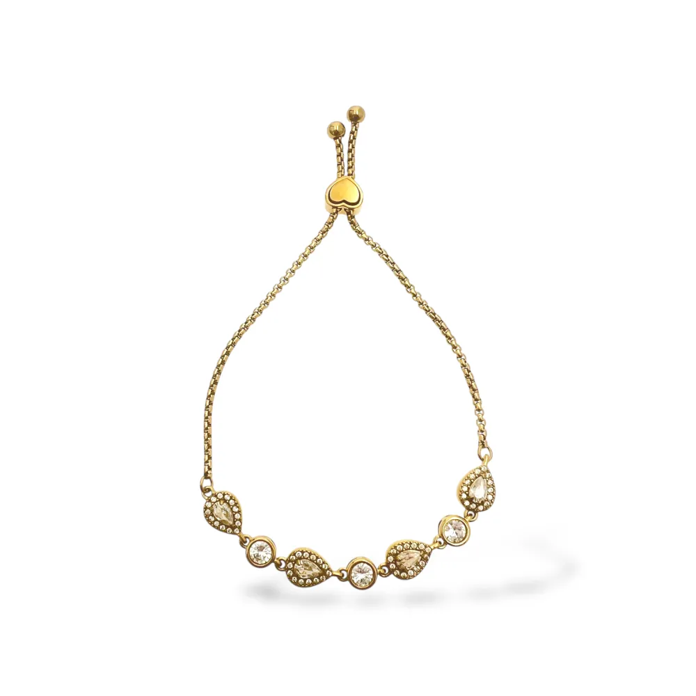 Goccia e punto luce-Bracciale in Acciaio con cursore - BR-103-AA6796B