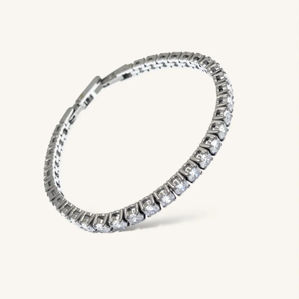 Tennis Punto Luce 3mm 17.50cm-Bracciale in Acciaio - BAC-103-AA3399B 3mm 17.50cm