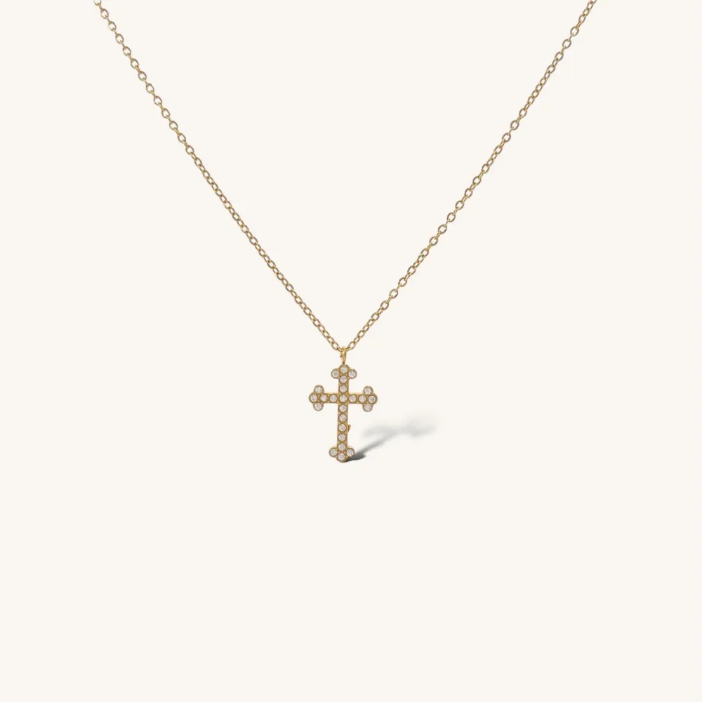 Croce -Collana Corta in Acciaio - CAC-103-AA5087N