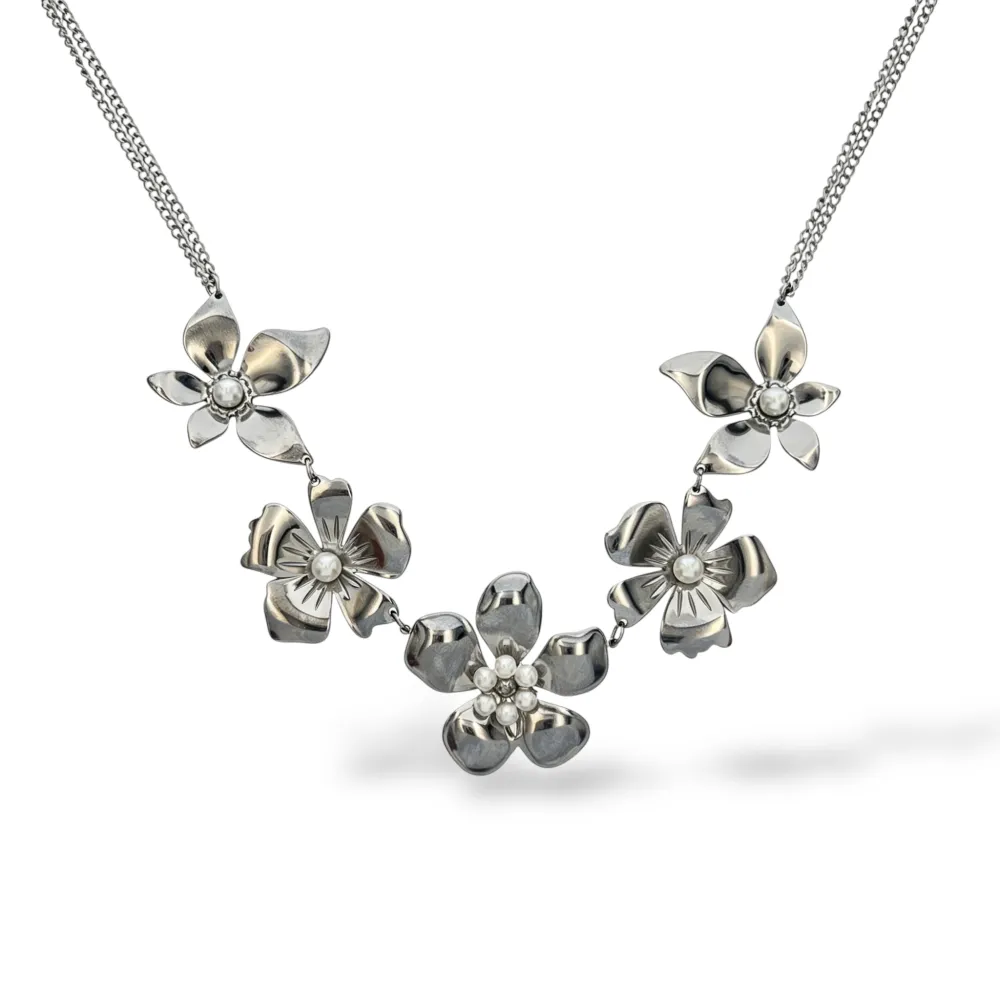 Fiori-Collana Corta in Acciaio - CAC-413-3748