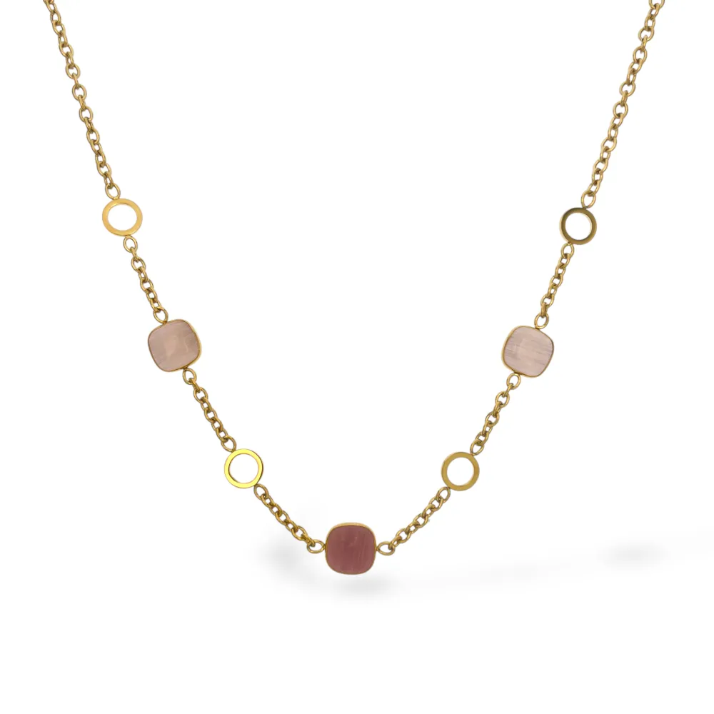 Quadrati-Collana Corta in Acciaio - CL-103-AA6759N