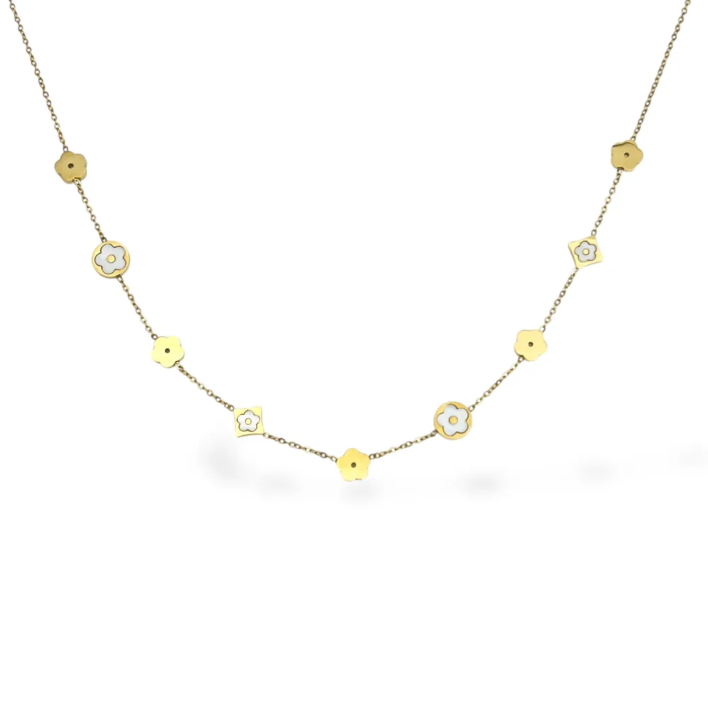 Fiore-Collana corta in Acciaio - CL-413-3002
