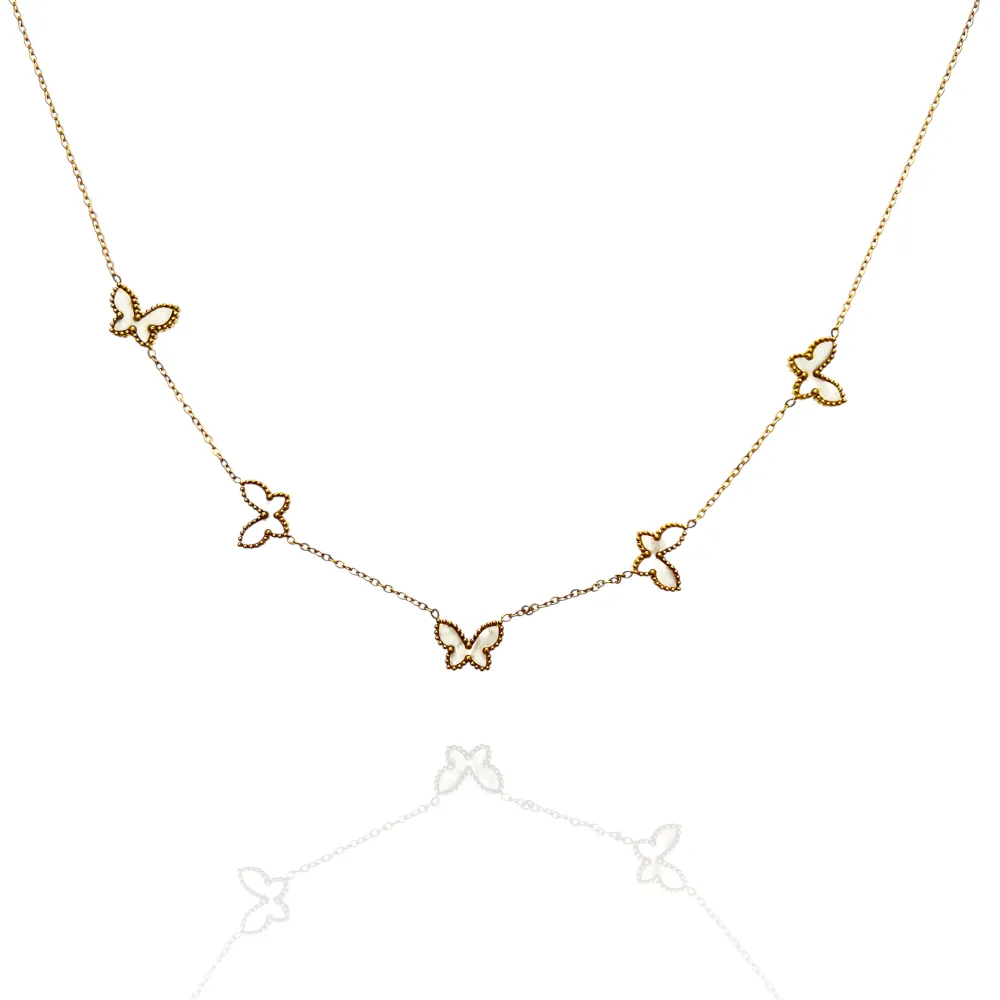 Farfalle-Collana corta in Acciaio - CL-413-3807
