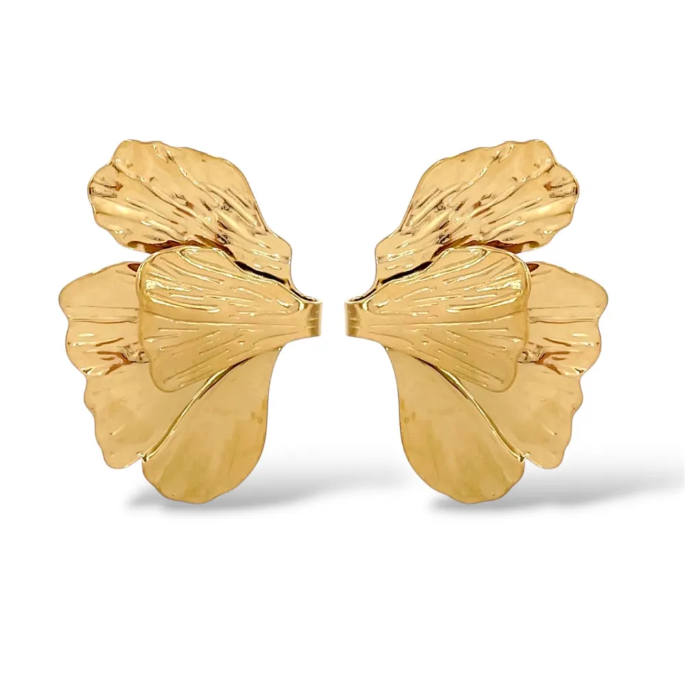 Fiore-Orecchini in Acciaio - OR-103-AA7104E (Oro Giallo)