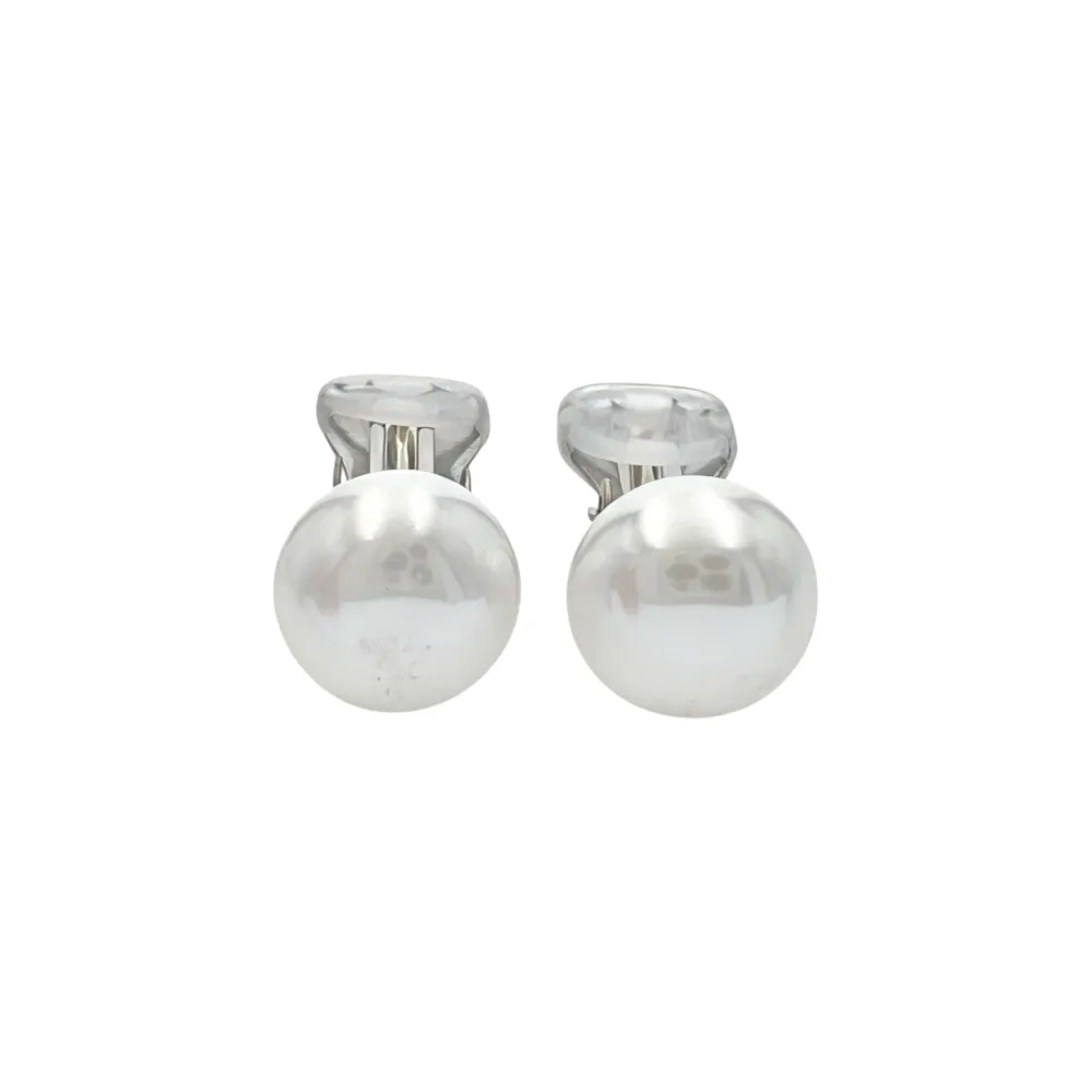Perla di conchiglia - clip in acciaio - OR-506-498/10mm (Argento)