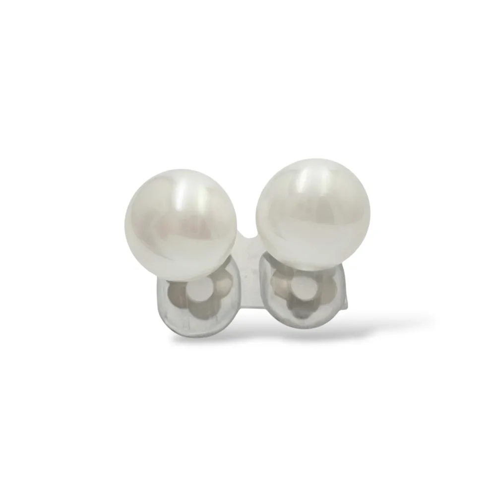 Perla di conchiglia - clip in acciaio - OR-506-498/12mm (Argento)