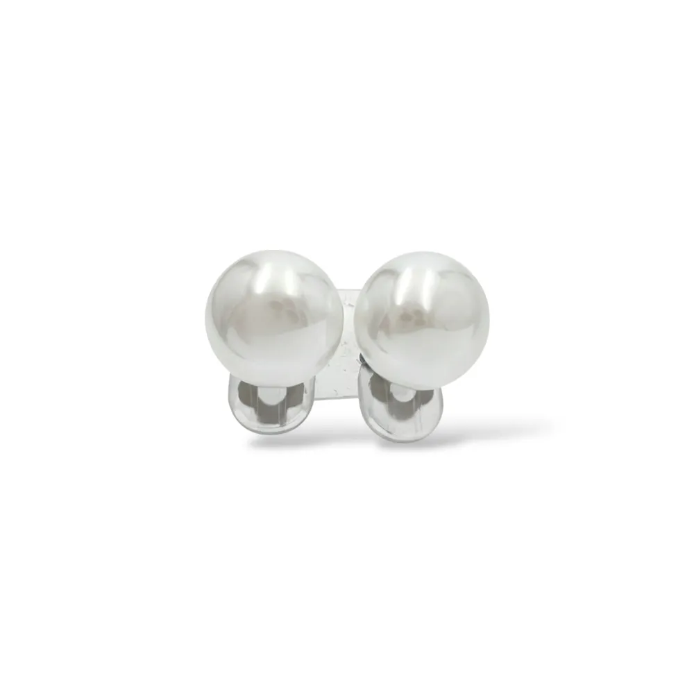 Perla di conchiglia - clip in acciaio - OR-506-498/14mm (Argento)