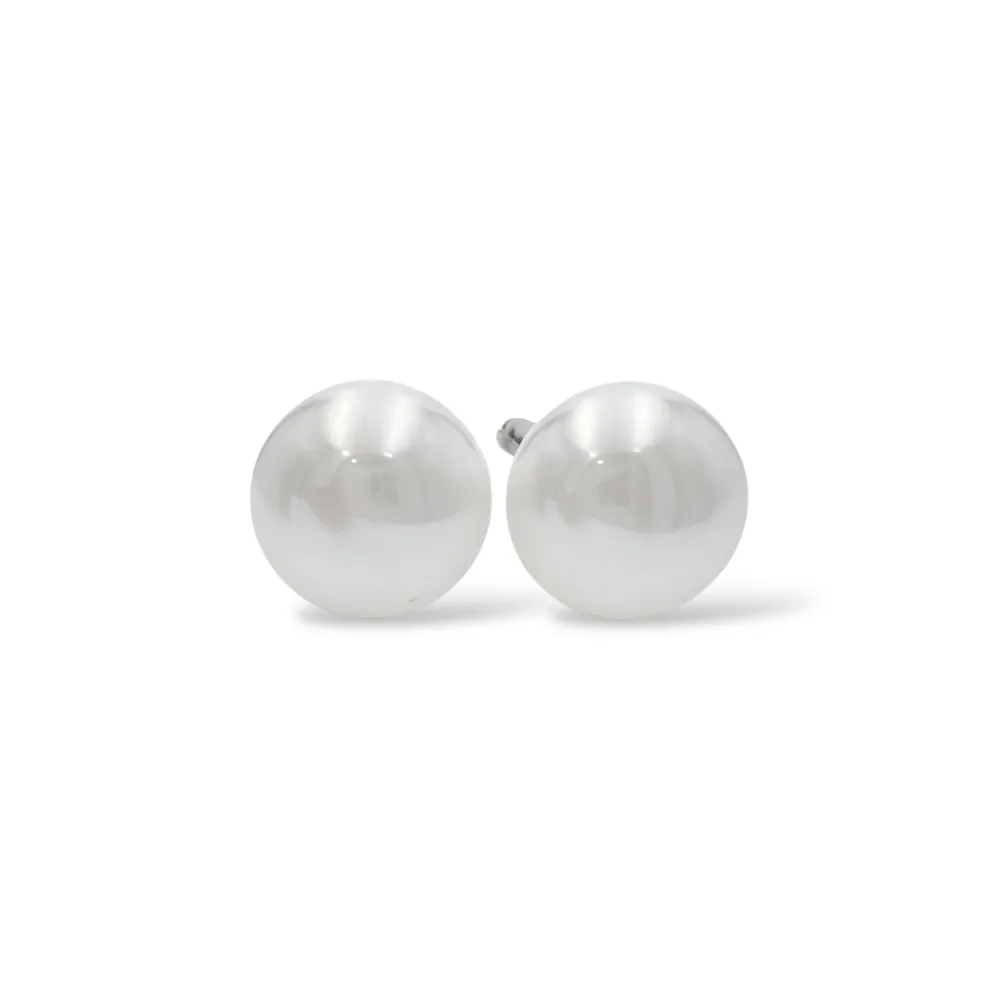Perla di conchiglia - clip in acciaio - OR-506-498/16mm (Argento)