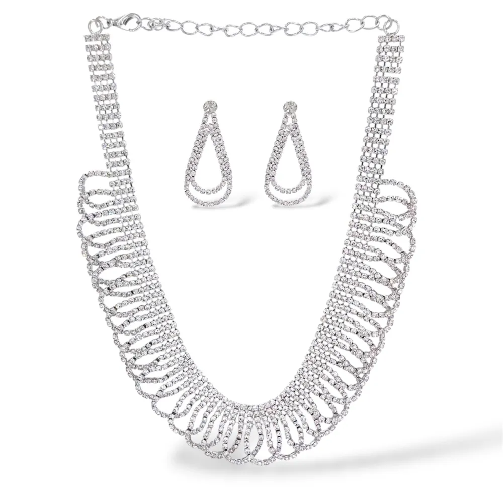 Set Collana-Orecchini Moda Per Sposa in Ottone - SET-321-G2882