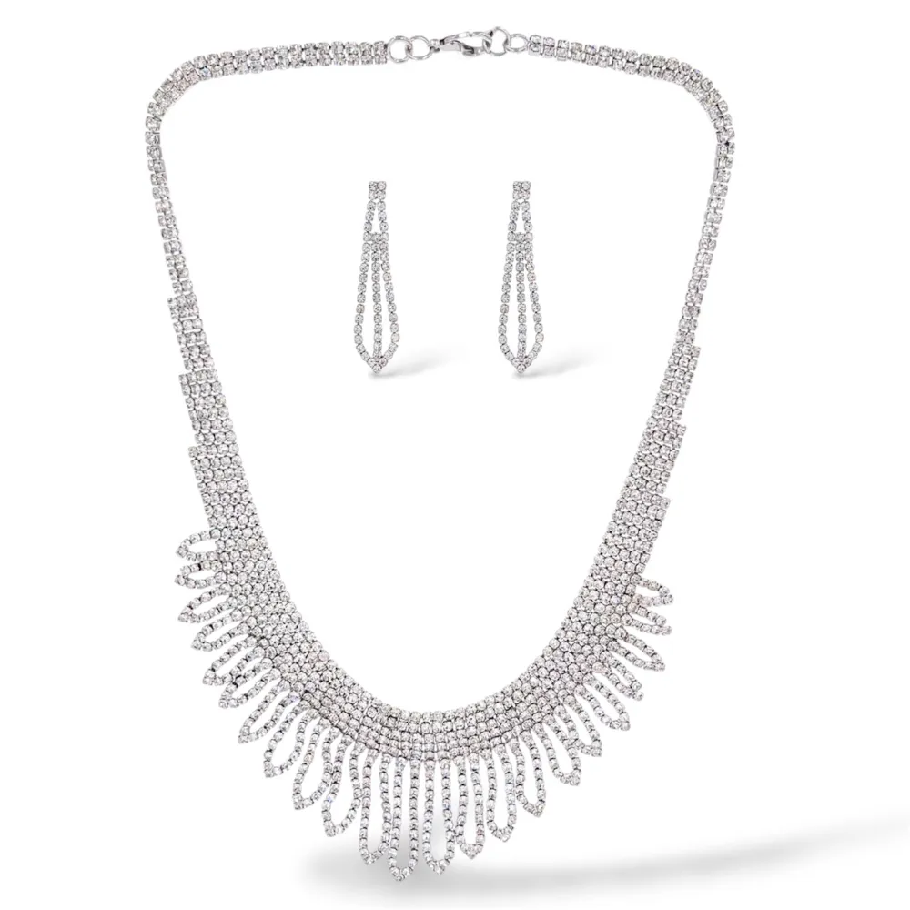 Set Collana-Orecchini Moda Per Sposa in Ottone - SET-321-G2885