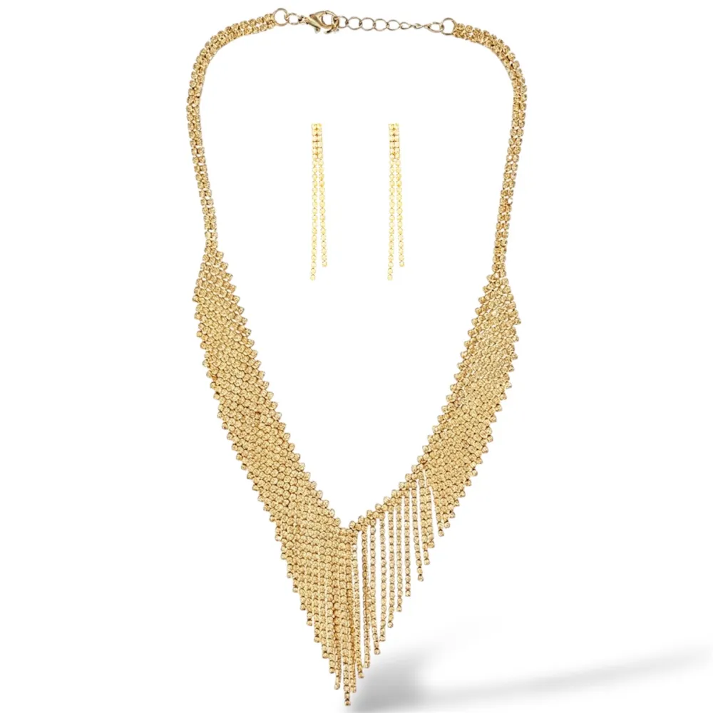 Set Collana-Orecchini Moda Per Sposa in Ottone - SET-416-L57