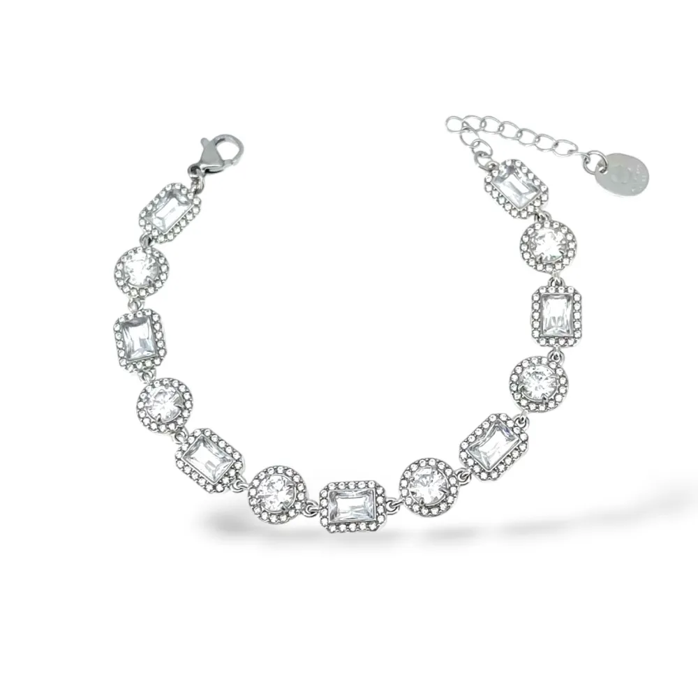 Punto Luce tondo quadrato-Bracciale in Acciaio - BAC-103-AA7110B/15+3cm