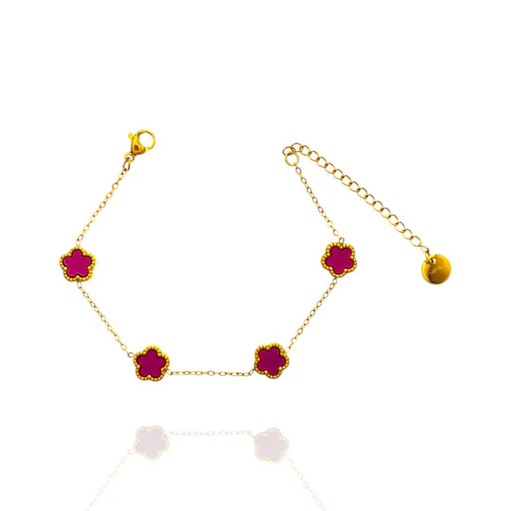 Fiore piccolo Colorato -Bracciale in Acciaio con Chiusura - BAC-413-2765/9MM