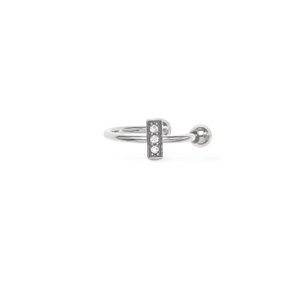 Rettangolo - Earcuff in acciaio - OR-103-AA6961 (Argento)