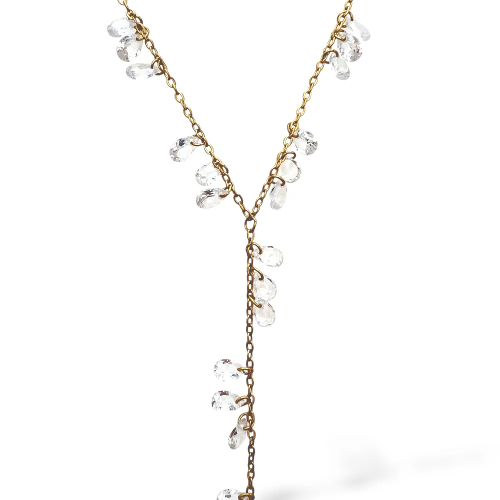 Gocce-Collana Corta a Y in Acciaio - CL-103-AA7344N