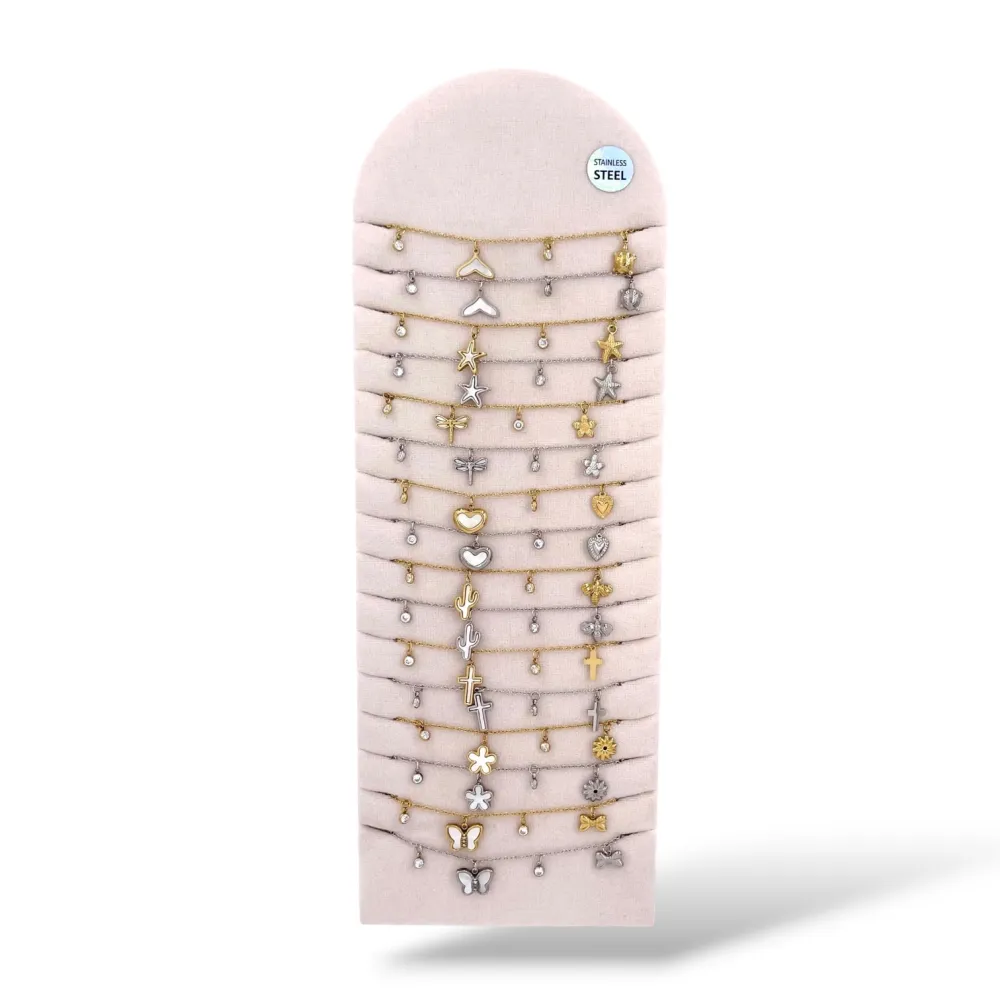 [BPA-413-3271] Mix punti luce-16pz Bracciali  in Acciaio - BPA-413-3271