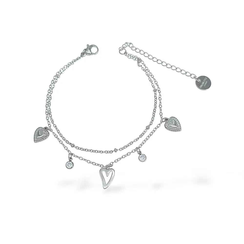 Cuore-Bracciale in acciaio - BR-413-3265