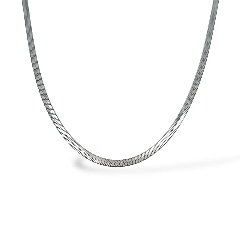 Serpente 4mm-Collana Catena Corta in Acciaio - CAC-413-2381 5mm