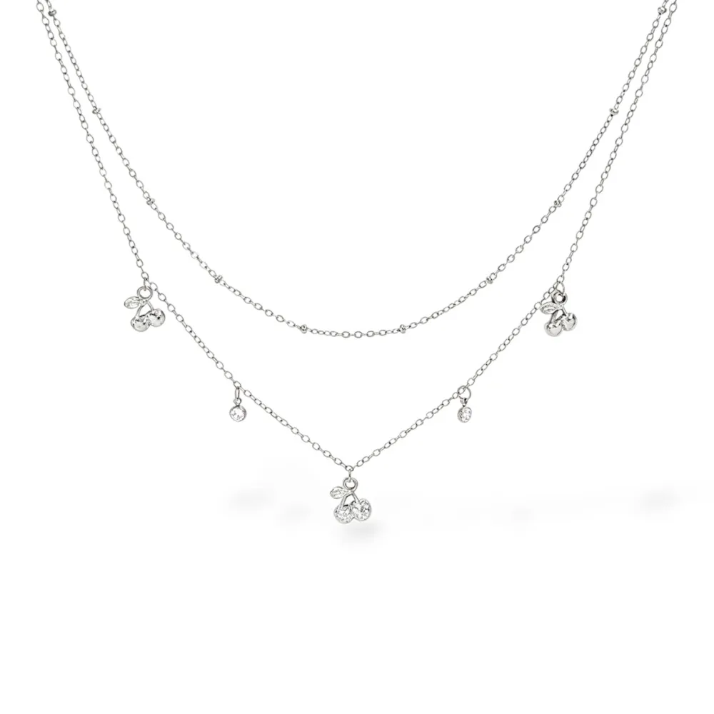 Ciliegia-Collana corta in Acciaio - CL-413-3770