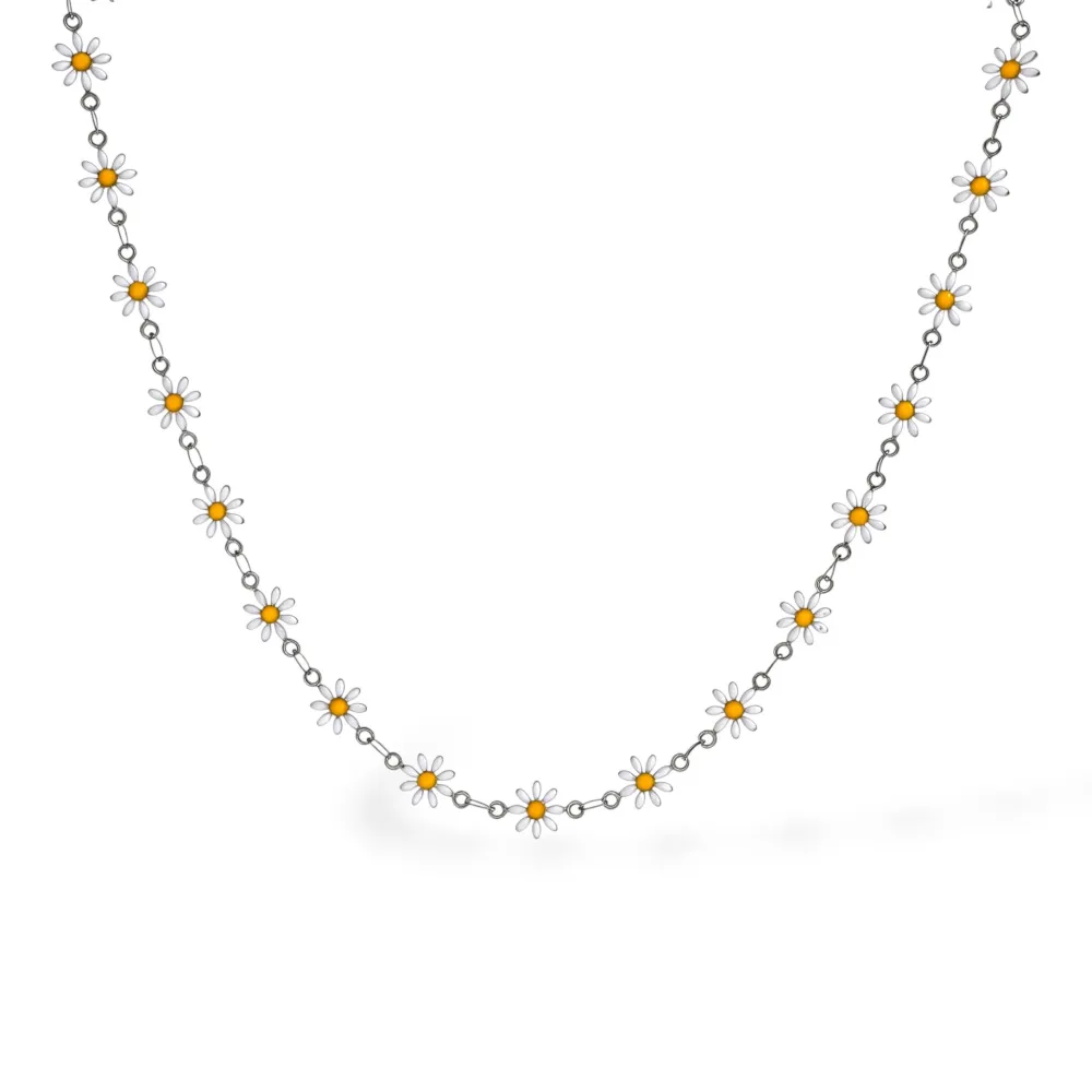 Margherite-Collana corta in Acciaio - CL-413-3818 (Argento)