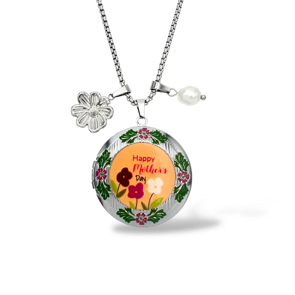 Happy Mother’s Day-Collana corta in Acciaio (apribile) - CL-413-3849 (Argento)