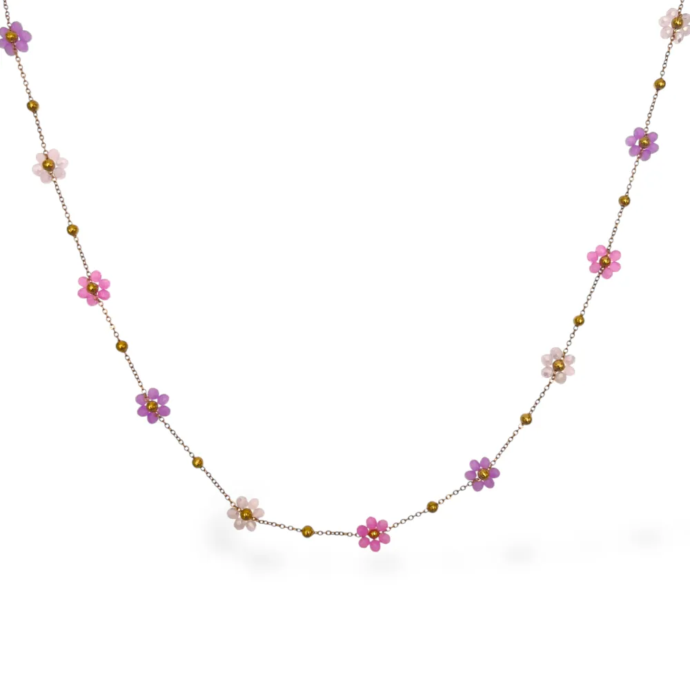 Fiori-Collana Corta in Acciaio - CL-791-21