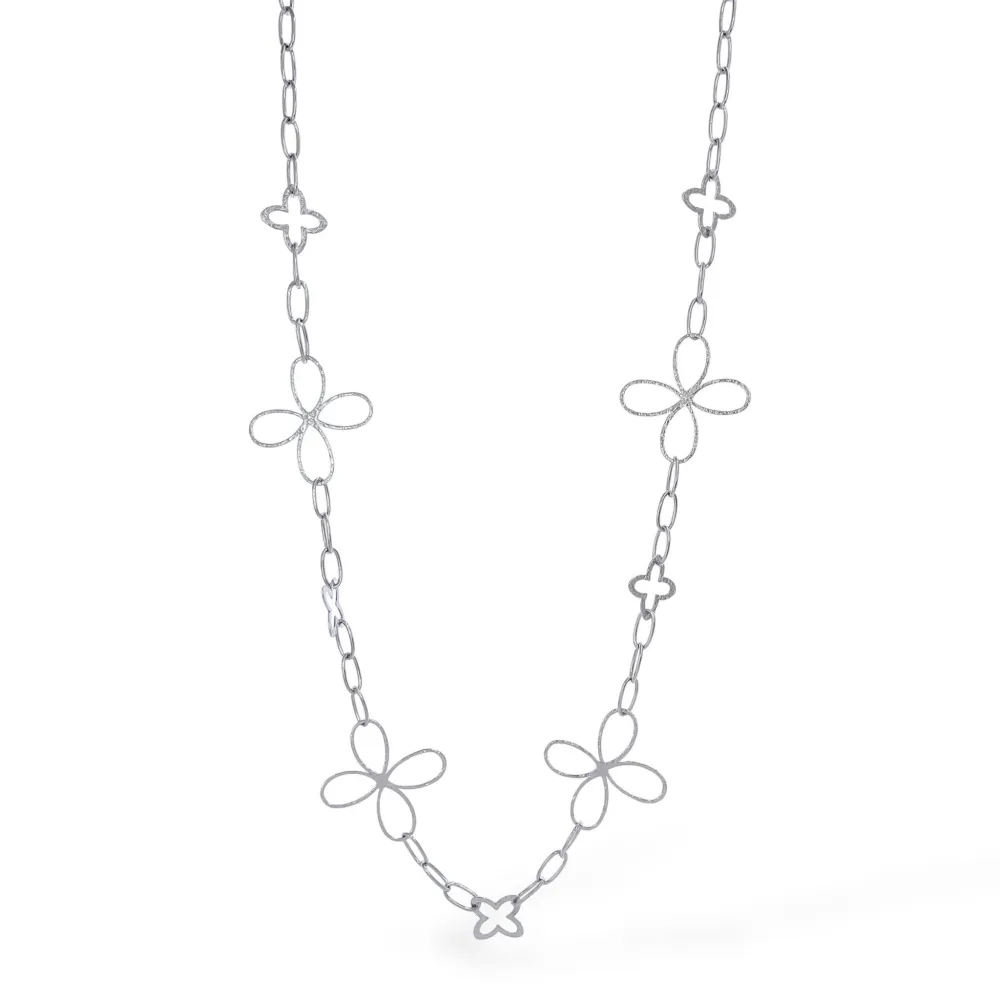 Catena cerchio Fiore-Collana lunga in Acciaio - CL-794-96