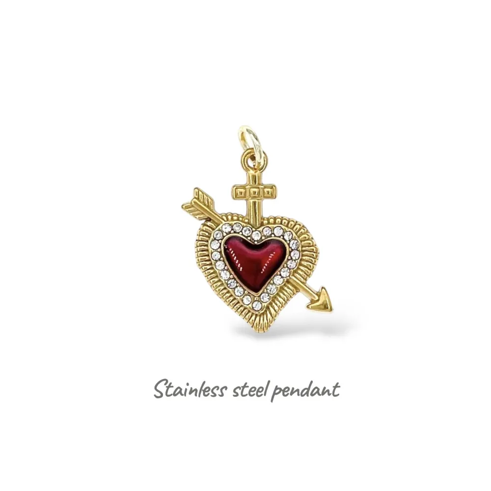 [DIY-413-04] Sacro Cuore-Ciondolo/Charms in Acciaio - DIY-413-04