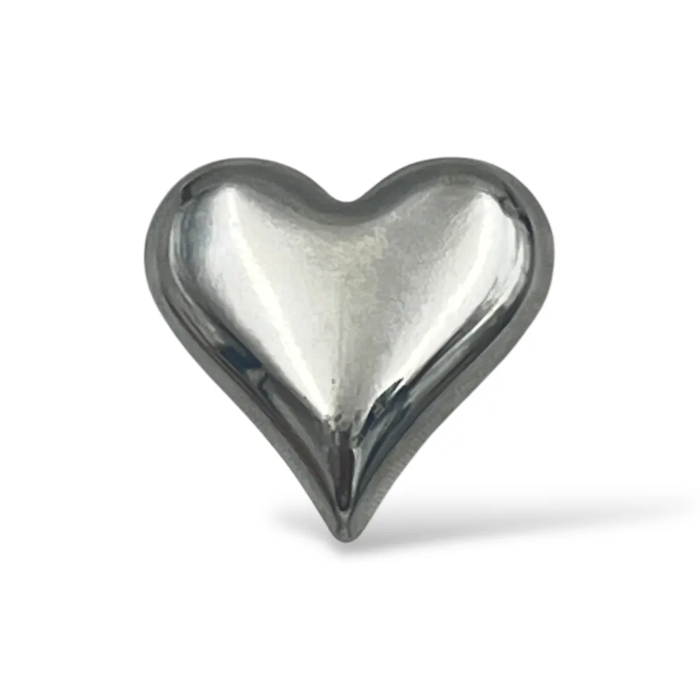 Cuore-Spilla in Acciaio Liscio - SP-744-14