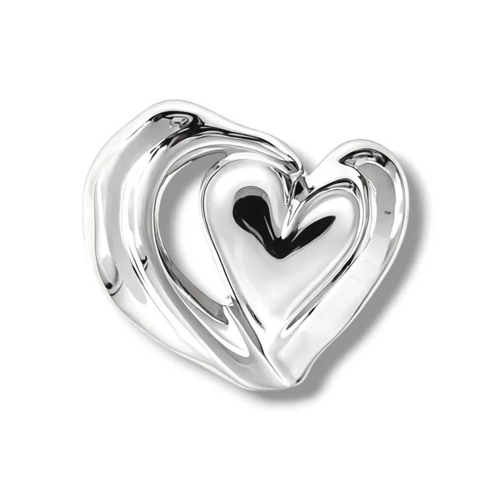 Cuore-Spilla in Acciaio Liscio - SP-744-37